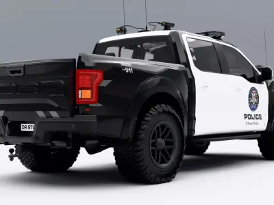 Ford F150 Raptor Police Low-poly 3D model