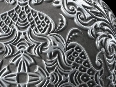Plaster Materials 7- Ornament Plaster Pbr 4k seamless Sbsar Low-poly 3D model