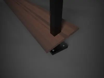 Decoration wooden towel rack Low-poly 3D model