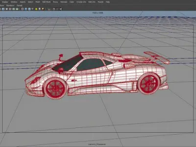 Car futuristic sports on road 3D model