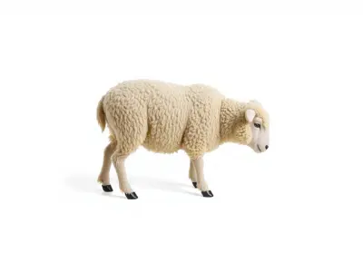 Fluffy Sheep Pastoral Scene model pack Low-poly 3D model