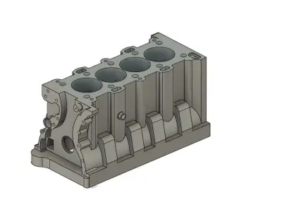 SR20DET Cast Iron Block  Low-poly 3D model