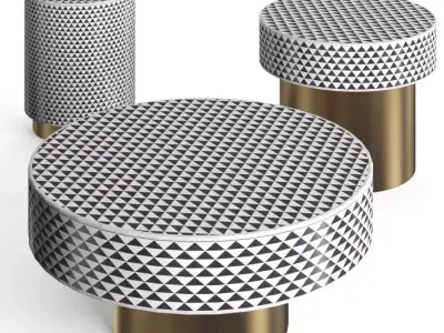 Coffee table BONE INLAY 3D model