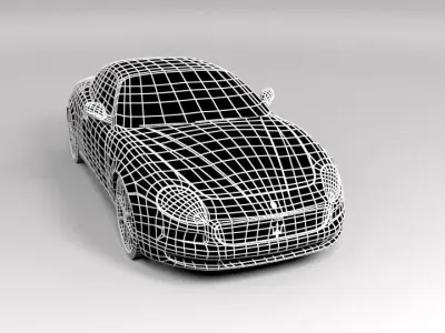 MASERATI GRANSPORT LOWPOLY Low-poly 3D model