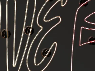 Neon Light Lamp 02 3D model