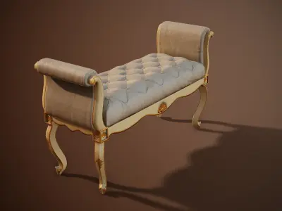 Luxury classical Bench PBR Low-poly 3D model