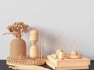 Decorative sets 017 Low-poly 3D model