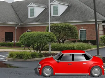 A Red Toon Car  Low-poly 3D model