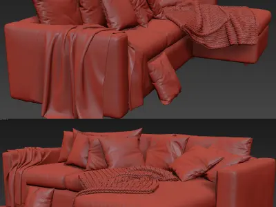 Vimle Sofa 3 Seats Chaise Longue 3D model