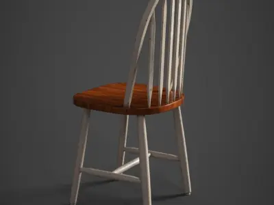 Wooden Chair Polished Low-poly 3D model