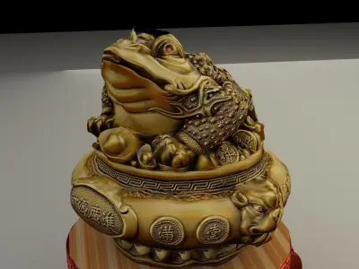 chinese gold ingot treasure  pot bowel  3D model