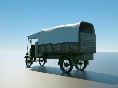 WW1 Military Truck Low-poly 3D model
