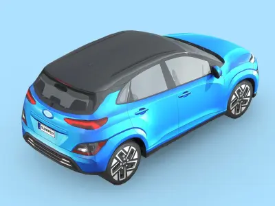 Hyundai KONA Electric 2022 Low-poly 3D model