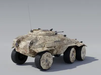 Armored  army car 3D model