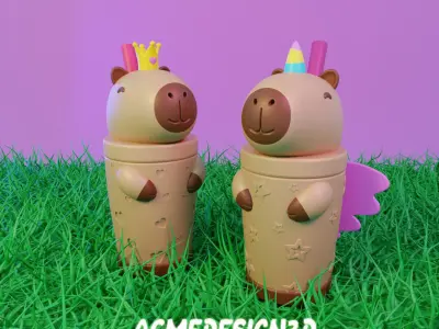 pack de vasos capybara carpincho 3D print model