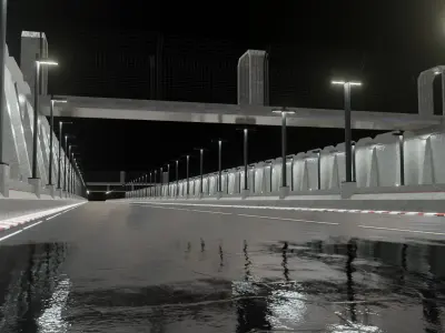 Generic Race Track highway Low-poly 3D model
