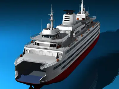 Ferryboat ferry boat on sea 3D model