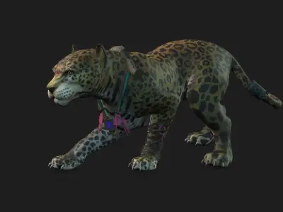 Jaguar Black Panther Low-poly 3D model