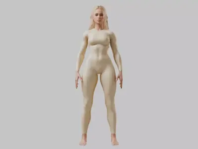 Stylized Female Character 3D Model Low-poly 3D model