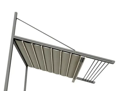 Motorized Pergola 3 composite grey metalic 3D model