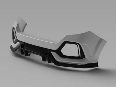 CIVIC TYPE R FK8 Rear Bumper Exterior Model - 3D Laser-Scanned 3D model