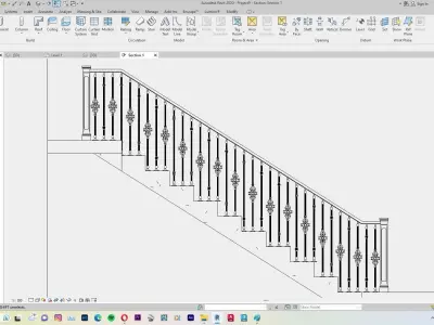 Classic Railing Revit Family type 008 3D model