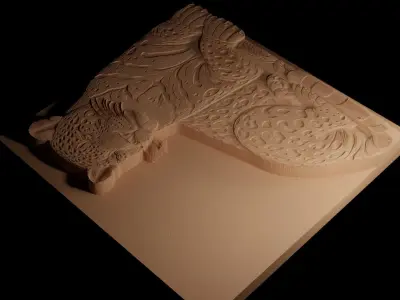 Jaguar CNC 3d Print High Relief Sand Casting 3D print model