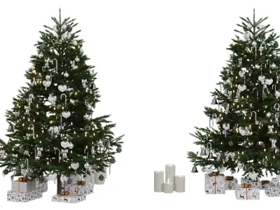  Christmas tree 12 Low-poly 3D model