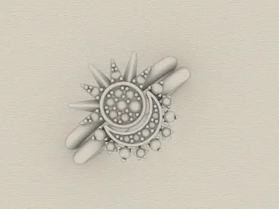 Moon and Sun Ring - P A N D O R A 3D print model