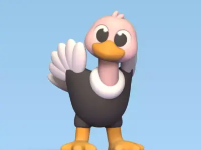 Dancing Ostrich 3D print model