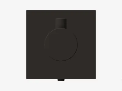 Robe Hook - Luxury - Round - Square Plate Low-poly 3D model