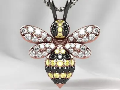 Bee Gold Pendant 3D print model