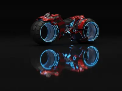 Torn Future Bike Low-poly 3D model