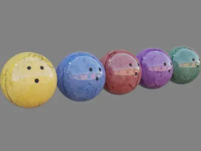 Bowling balls Low-poly 3D model