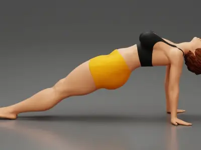 Woman Yoga Model Purvottanasana Reverse Tabletop Pose 3D print model