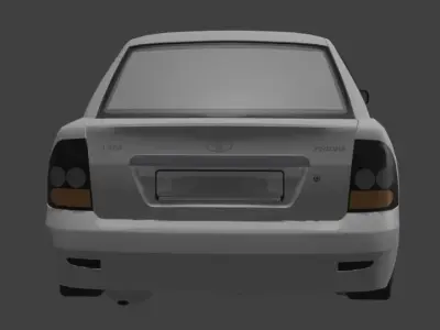 Russian Car Lada Priora Low-poly 3D model