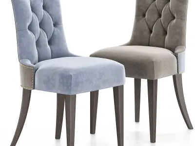 RL-CHA-LINELL two dining chairs with upholstered backs and legs Low-poly 3D model