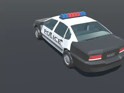 Police Car Low Poly Low-poly 3D model