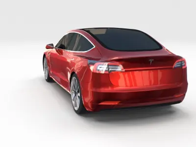 Tesla Model 3 Red 3D model