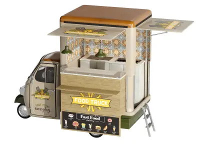 Foodtruck green PA 3D model