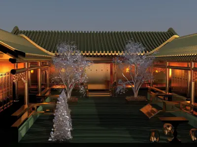 Chinese ancient courtyard house 3D model