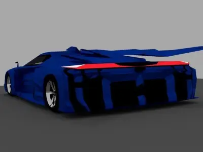 Supercar X2 Low-poly 3D model