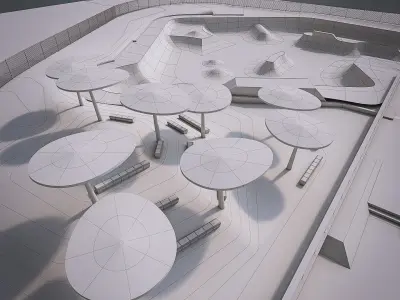 Skate park Low-poly 3D model