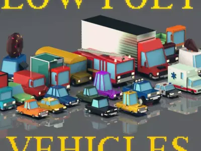 Low poly vehicles  Pack  Low-poly 3D model