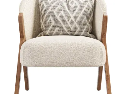 ZARA HOME UPHOLSTERED ARMCHAIR Low-poly 3D model