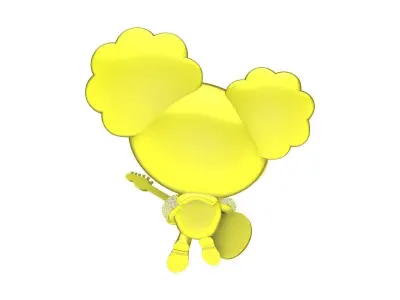 A7218 Pretty Girl Playing Guitar Pendant 3D Model 3D print model