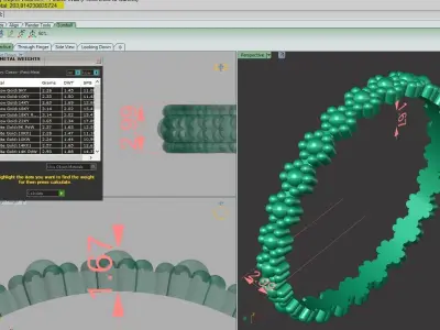 Thin simple  flower stackable band ring 3d model US zise chart 3D print model