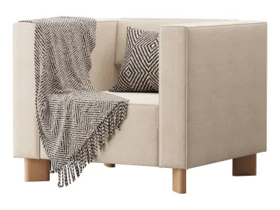 Armchair Hermes Velvet Light 3D model