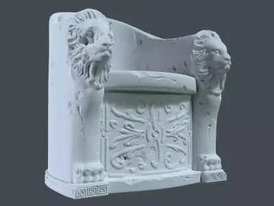 Roman Stone Lion Chair  3D print model
