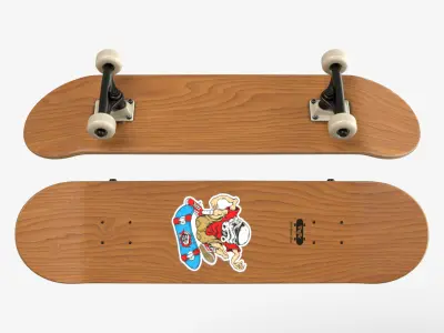 Four Realistic Skateboards 3D model